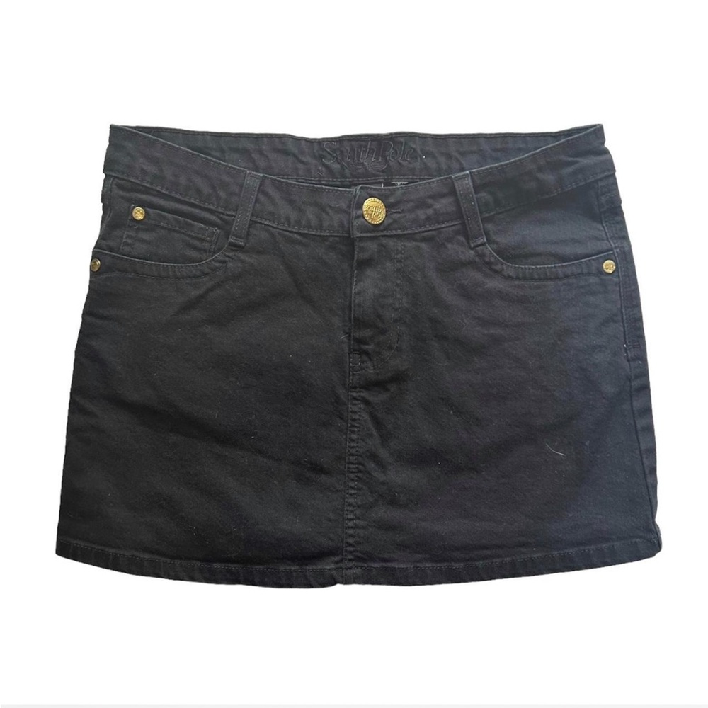 Black Denim Mini Skirt